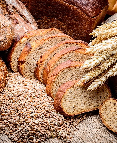 Verschiedene Brot- und Getreidesorten
