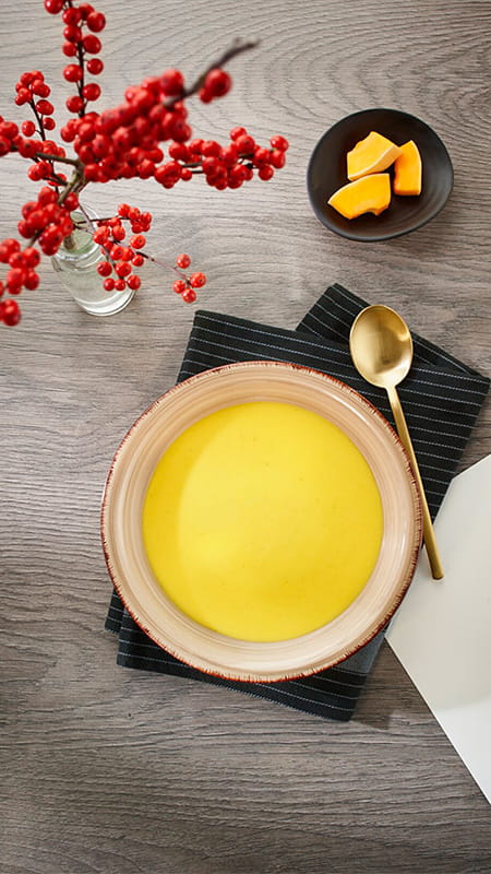Cremige, pürierte Kürbissuppe