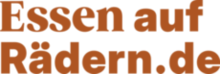 Zweizeiliger Schriftzug EssenaufRädern.de in orange